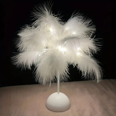 Bedroom Decorative Lights Romantic Birthday Lights Feather Lights Dining Table Night Lights (Without Battery), For Home Decor Living Room